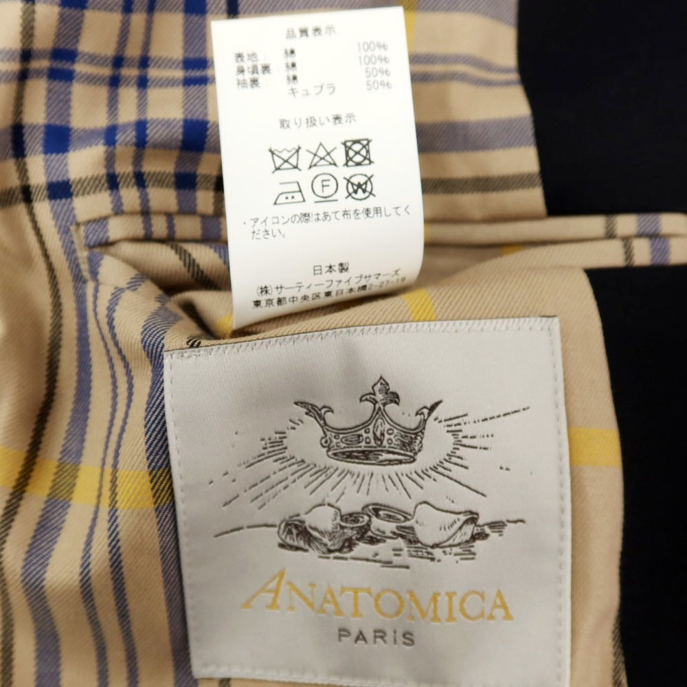【中古】アナトミカ ANATOMICA コットン ステンカラーコート ネイビー【サイズ48】【 状態ランクB 】【 メンズ 】
