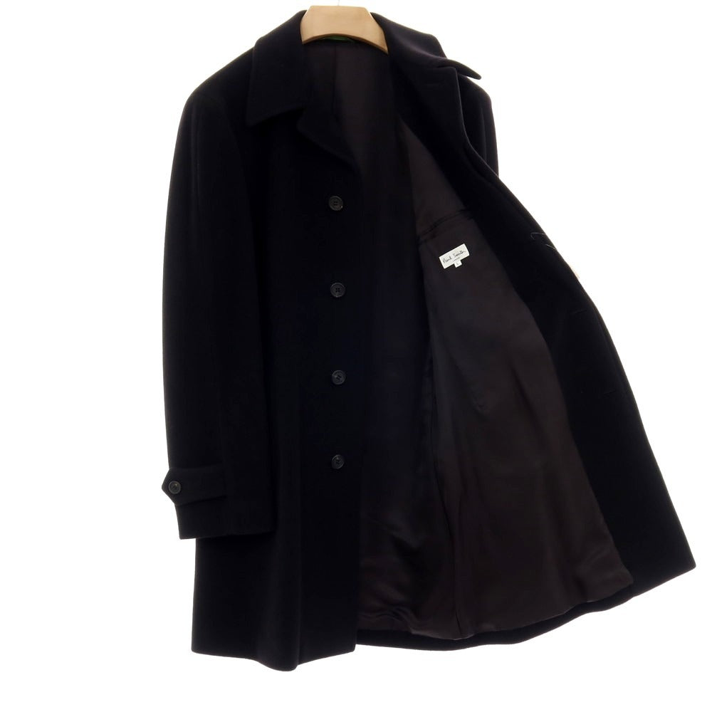 【中古】ポールスミス Paul Smith アンゴラ ステンカラーコート ブラック【 L 】【 状態ランクB 】【 メンズ 】