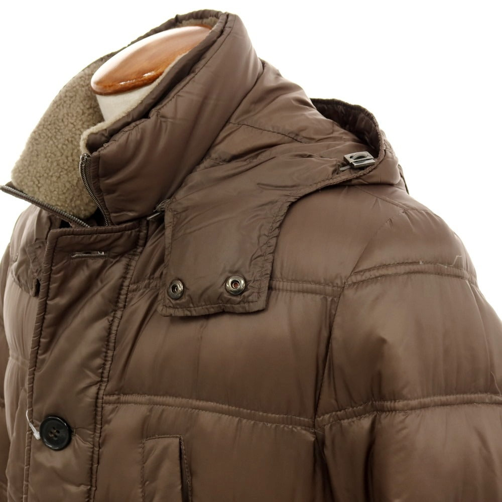 【中古】ヘルノ Herno ストレッチナイロン ダウンコート グレーブラウン【 サイズ48 】【 状態ランクC 】【 メンズ 】 [APD]