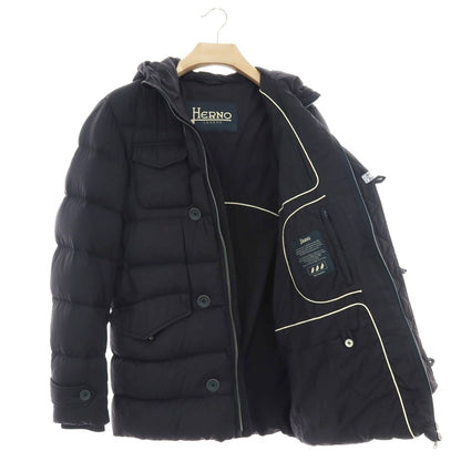 【中古】ヘルノ Herno レジェンド レスキモー ナイロン フーデッド ダウンコート ネイビー【 48 】【 状態ランクB 】【 メンズ 】