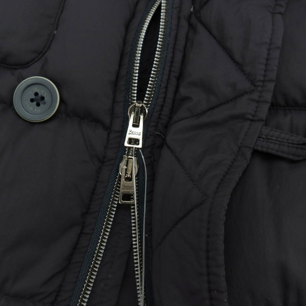 【中古】ヘルノ Herno レジェンド レスキモー ナイロン フーデッド ダウンコート ネイビー【 48 】【 状態ランクB 】【 メンズ 】