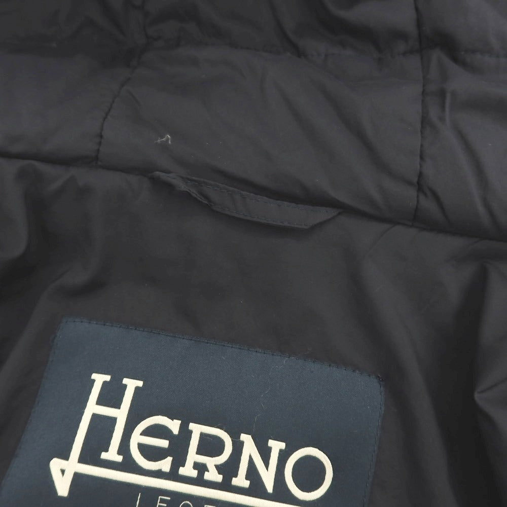 【中古】ヘルノ Herno レジェンド レスキモー ナイロン フーデッド ダウンコート ネイビー【 48 】【 状態ランクB 】【 メンズ 】