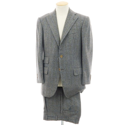 【中古】ラベラ サルトリア ナポレターナ La vera Sartoria Napoletana ウール ストライプ 3つボタンスーツ グレー【 44 】【 状態ランクC 】【 メンズ 】