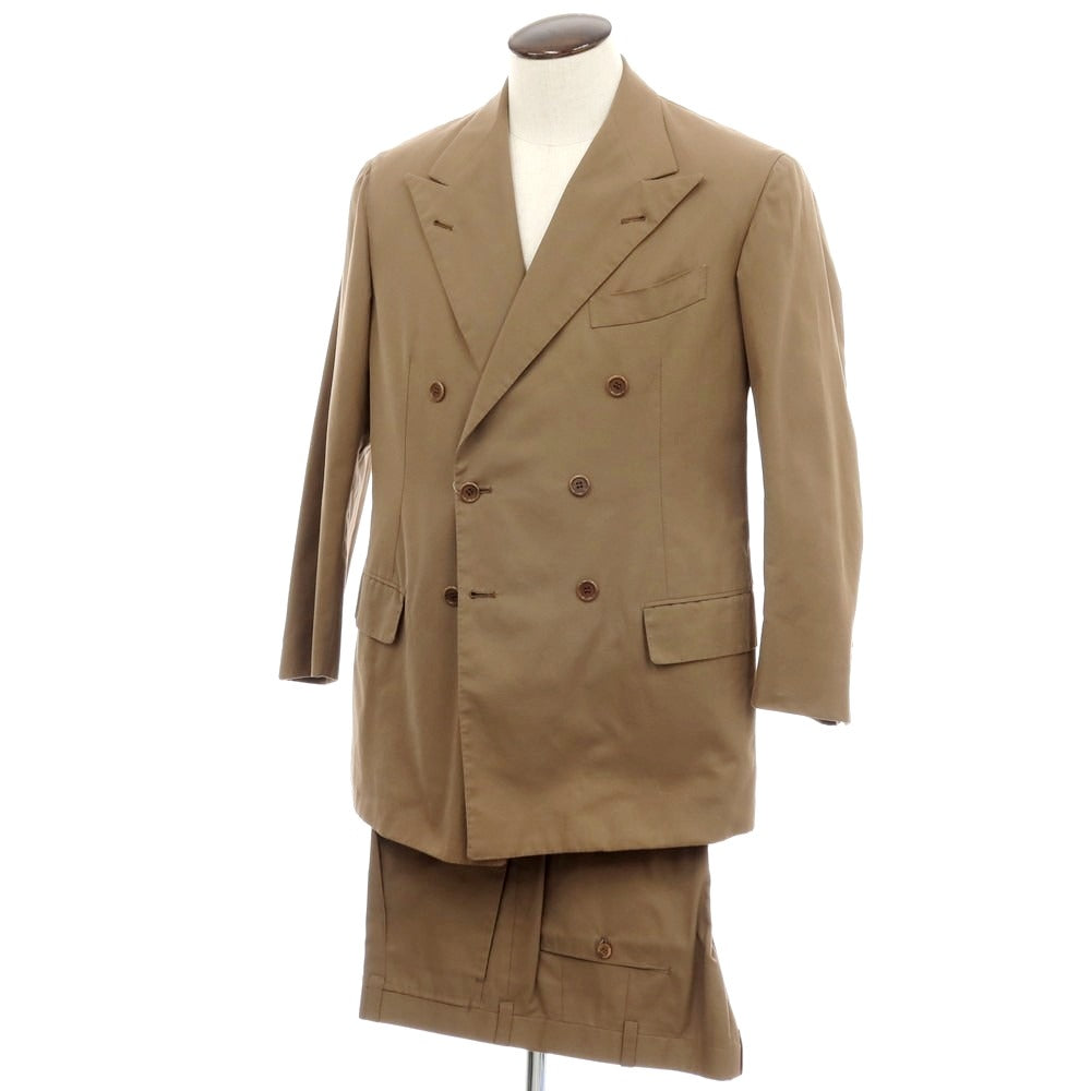 【中古】サルトリア サビーノ SARTORIA SABINO コットン ダブルスーツ ブラウン【サイズ表記なし（XL位）】【 状態ランクC 】【 メンズ 】