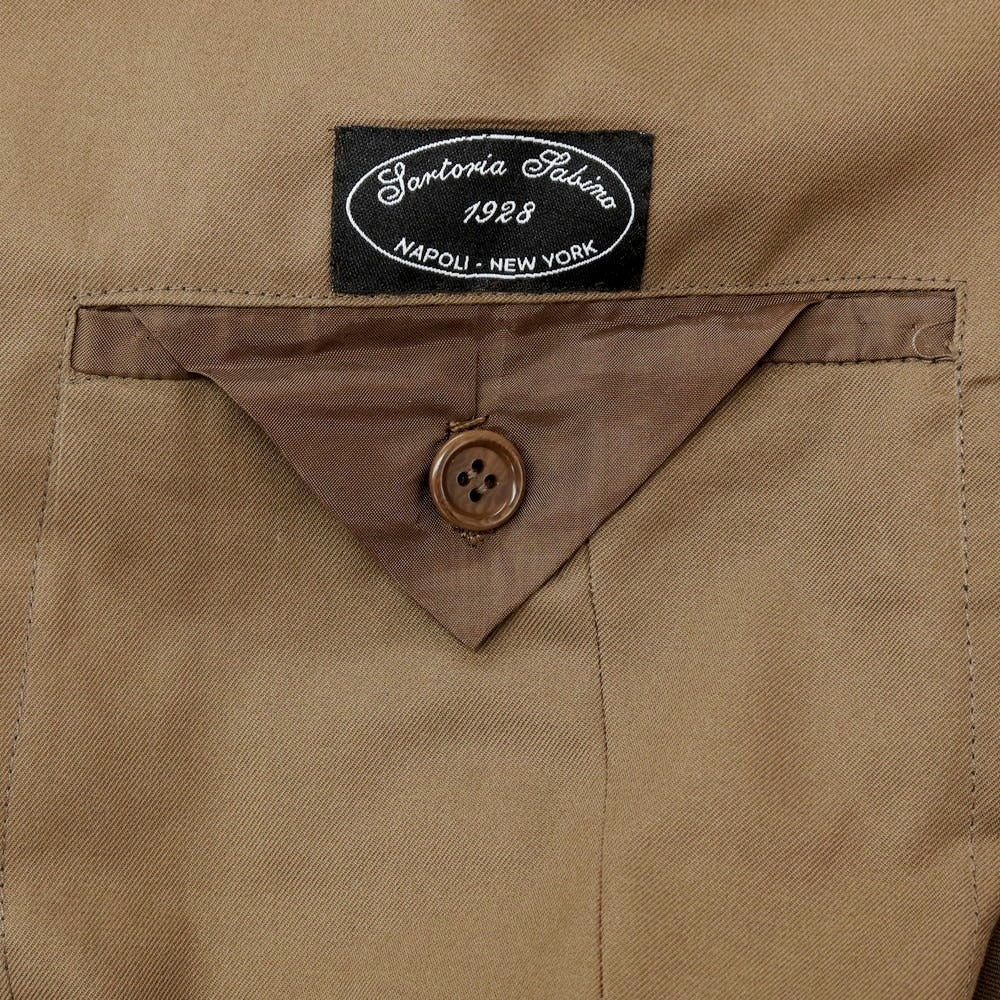 【中古】サルトリア サビーノ SARTORIA SABINO コットン ダブルスーツ ブラウン【サイズ表記なし（XL位）】【 状態ランクC 】【 メンズ 】