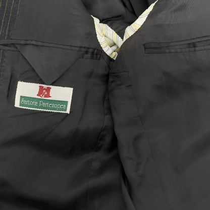【中古】サルトリア パルテノペア Sartoria Partenopea ウール ストライプ 3つボタンスーツ ダークグレーxオレンジ【 46 】【 状態ランクB 】【 メンズ 】