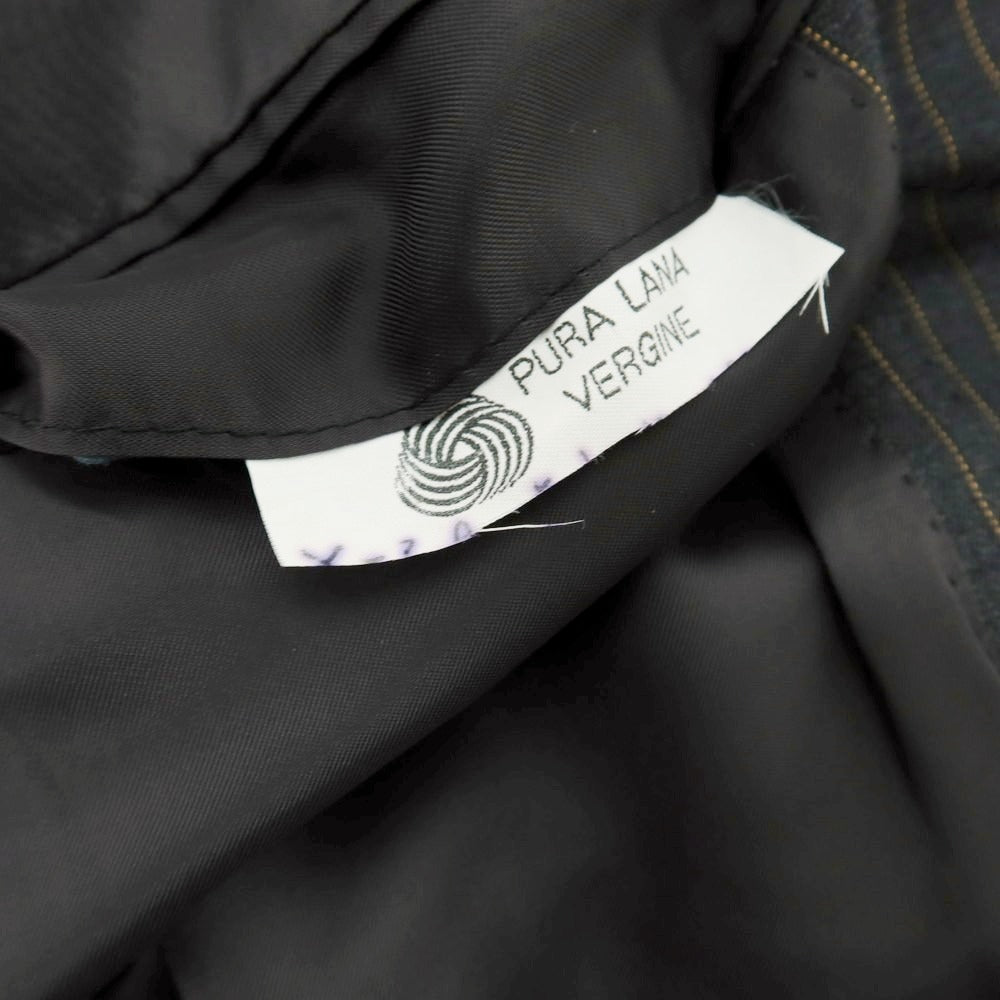 【中古】サルトリア パルテノペア Sartoria Partenopea ウール ストライプ 3つボタンスーツ ダークグレーxオレンジ【 サイズ46 】【 状態ランクB 】【 メンズ 】 [APD]