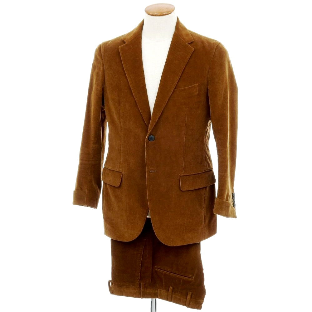 【中古】エム ピー ディ マッシモ ピオンボ MP di MASSIMO PIOMBO コットン コーデュロイ 2つボタンスーツ ブラウン【 上48/下46 】【 状態ランクB 】【 メンズ 】