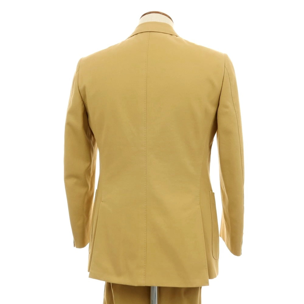 【中古】サルトリア カスタンジア Sartoria Castangia コットンカシミヤ 2つボタンスーツ イエローベージュ【 サイズ46 】【 状態ランクB 】【 メンズ 】 [APD]