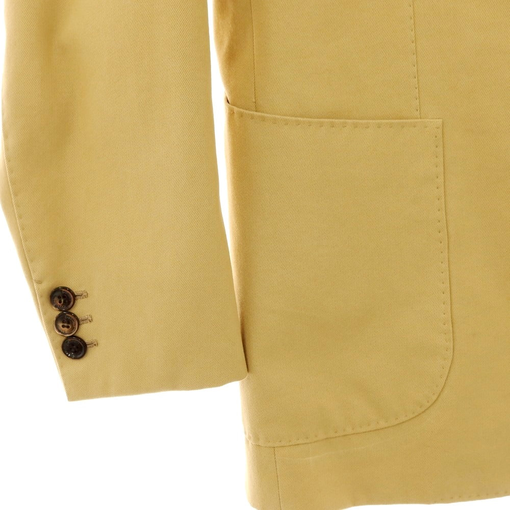 【中古】サルトリア カスタンジア Sartoria Castangia コットンカシミヤ 2つボタンスーツ イエローベージュ【 サイズ46 】【 状態ランクB 】【 メンズ 】 [APD]