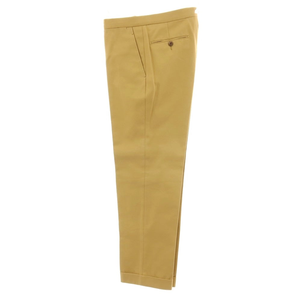 【中古】サルトリア カスタンジア Sartoria Castangia コットンカシミヤ 2つボタンスーツ イエローベージュ【 サイズ46 】【 状態ランクB 】【 メンズ 】 [APD]