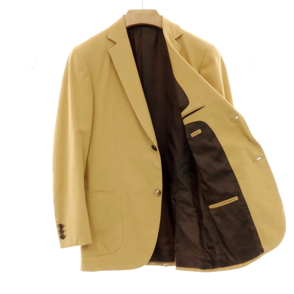 【中古】サルトリア カスタンジア Sartoria Castangia コットンカシミヤ 2つボタンスーツ イエローベージュ【 サイズ46 】【 状態ランクB 】【 メンズ 】 [APD]
