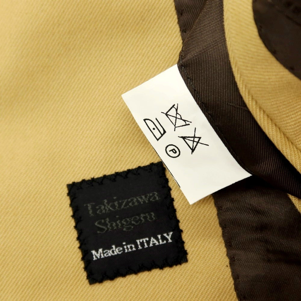 【中古】サルトリア カスタンジア Sartoria Castangia コットンカシミヤ 2つボタンスーツ イエローベージュ【サイズ46】【 状態ランクB 】【 メンズ 】