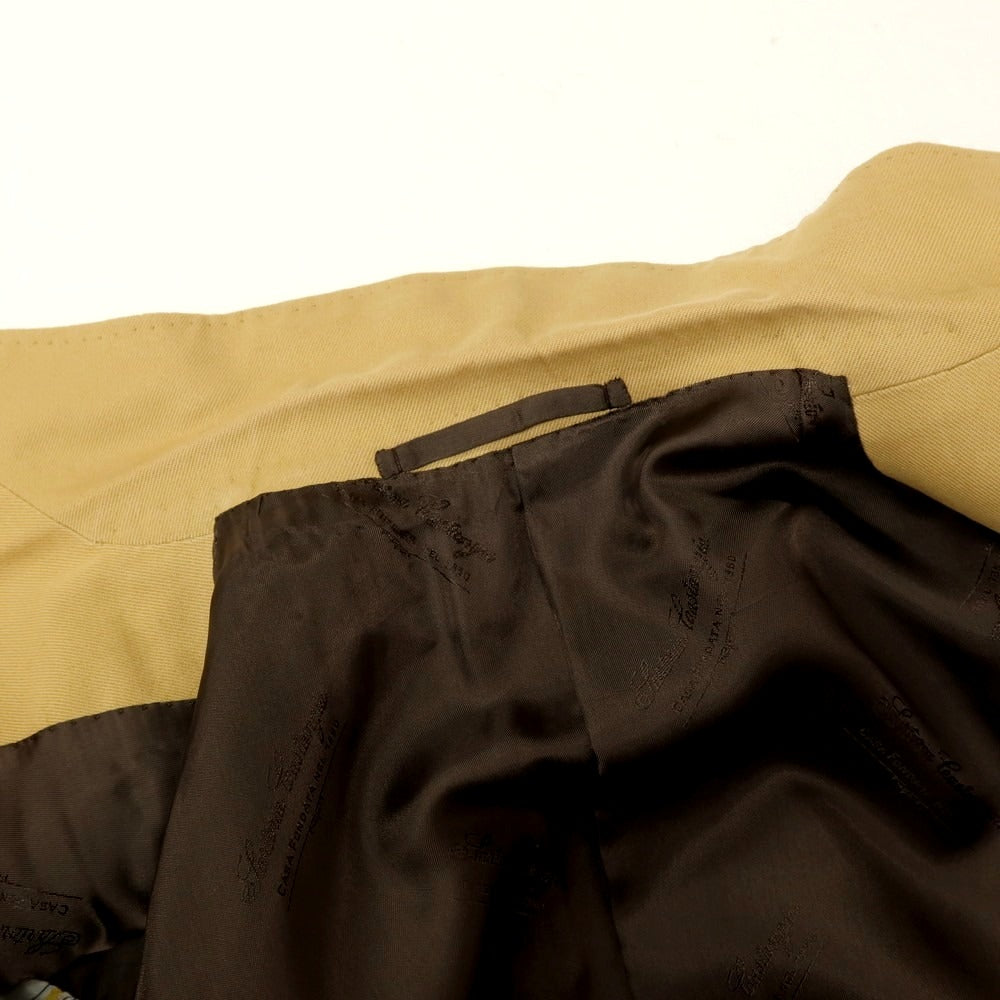 【中古】サルトリア カスタンジア Sartoria Castangia コットンカシミヤ 2つボタンスーツ イエローベージュ【サイズ46】【 状態ランクB 】【 メンズ 】