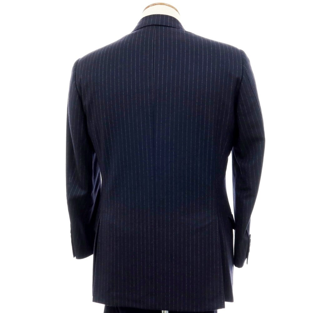【中古】サルトリア カスタンジア Sartoria Castangia ウール ストライプ 6B ダブルスーツ ネイビー【 46 】【 状態ランクB 】【 メンズ 】