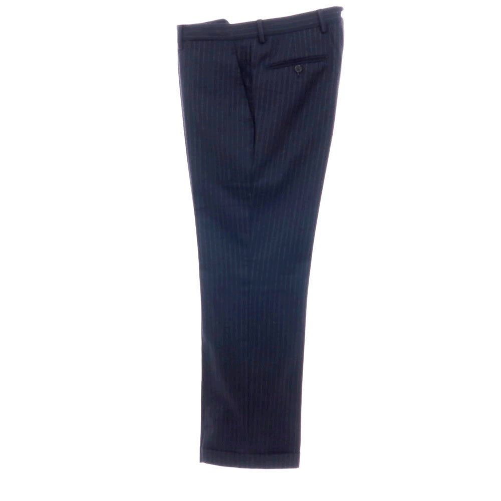 【中古】サルトリア カスタンジア Sartoria Castangia ウール ストライプ 6B ダブルスーツ ネイビー【 サイズ46 】【 状態ランクB 】【 メンズ 】 [APD]