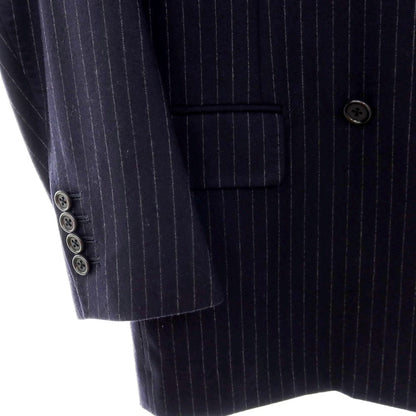 【中古】サルトリア カスタンジア Sartoria Castangia ウール ストライプ 6B ダブルスーツ ネイビー【 46 】【 状態ランクB 】【 メンズ 】