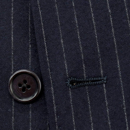 【中古】サルトリア カスタンジア Sartoria Castangia ウール ストライプ 6B ダブルスーツ ネイビー【 46 】【 状態ランクB 】【 メンズ 】