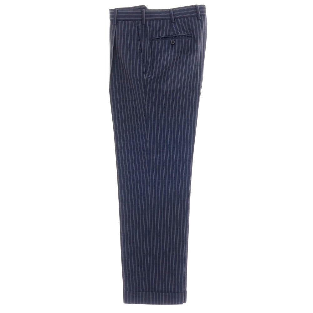 【中古】ベルベスト Belvest ウール ストライプ 3つボタンスーツ ネイビー【 46 Drop 7R 】【 状態ランクD 】【 メンズ 】 []
