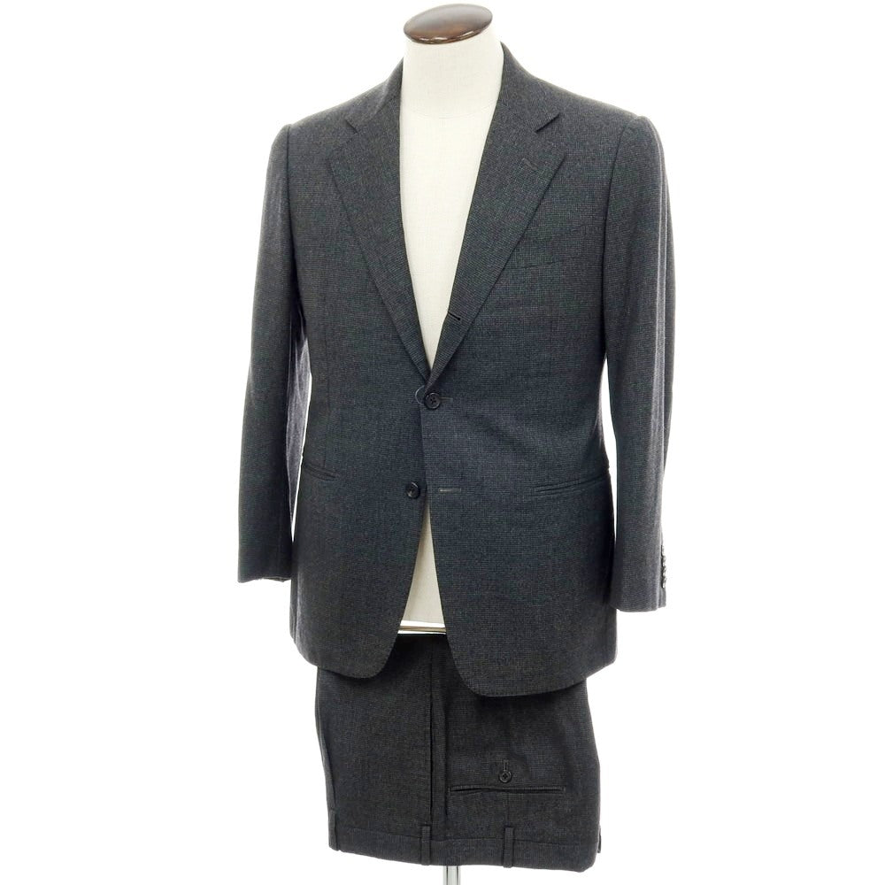 【中古】マリアーノ ルビナッチ MARIANO RUBINACCI ウール ハウンドトゥース 3つボタンスーツ グレー【 表記なし（L位） 】【 状態ランクB 】【 メンズ 】