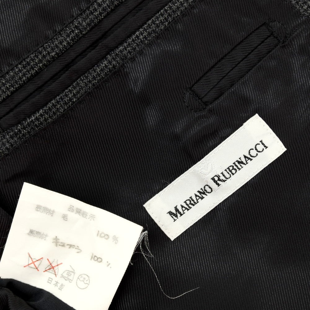 【中古】マリアーノ ルビナッチ MARIANO RUBINACCI ウール ハウンドトゥース 3つボタンスーツ グレー【 サイズ表記なし（L位） 】【 状態ランクB 】【 メンズ 】 [APD]