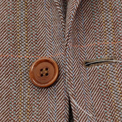 【中古】ラクアアンドシー lacquer&amp;c スリーピース ウール 1つボタンスーツ グレーxブラウン【 表記なし（S位） 】【 状態ランクA 】【 メンズ 】