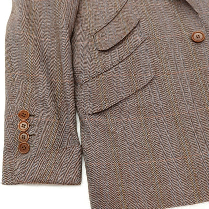 【中古】ラクアアンドシー lacquer&amp;c スリーピース ウール 1つボタンスーツ グレーxブラウン【 表記なし（S位） 】【 状態ランクA 】【 メンズ 】