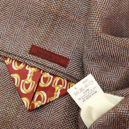 【中古】ラクアアンドシー lacquer&amp;c スリーピース ウール 1つボタンスーツ グレーxブラウン【 表記なし（S位） 】【 状態ランクA 】【 メンズ 】