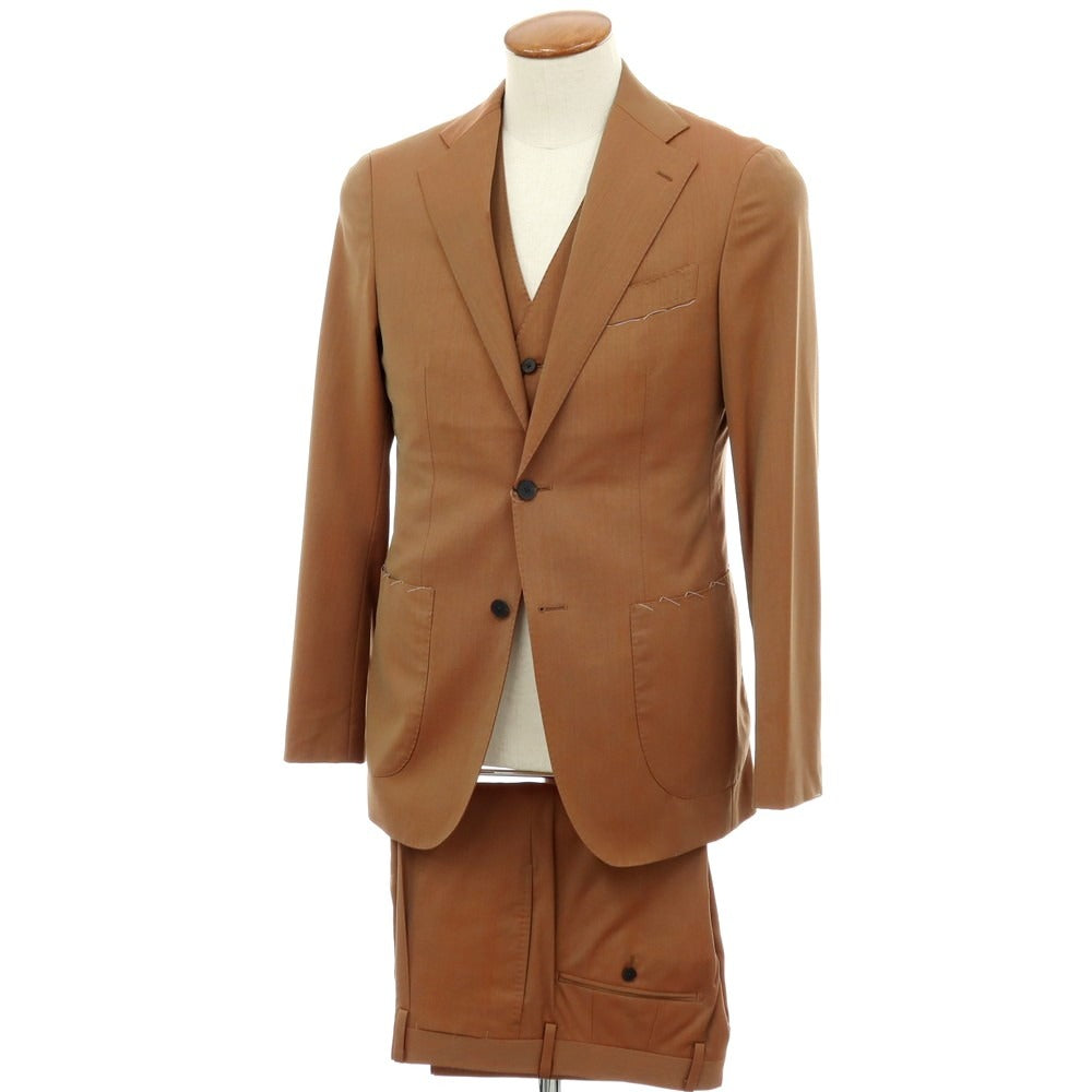 【中古】【未使用】アルチザン ARTISAN スリーピース ウール 2つボタンスーツ ブラウン【 M 】【 状態ランクS 】【 メンズ 】