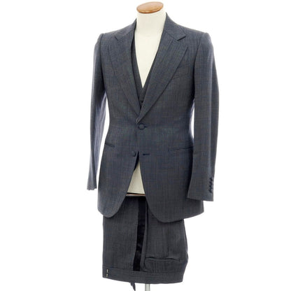 【中古】ソブリン SOVEREIGN スリーピース ウール 2つボタンスーツ ネイビー【 46 】【 状態ランクB 】【 メンズ 】