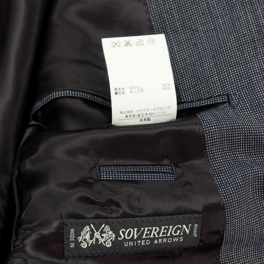 【中古】ソブリン SOVEREIGN スリーピース ウール 2つボタンスーツ ネイビー【 サイズ46 】【 状態ランクB 】【 メンズ 】 [APD]