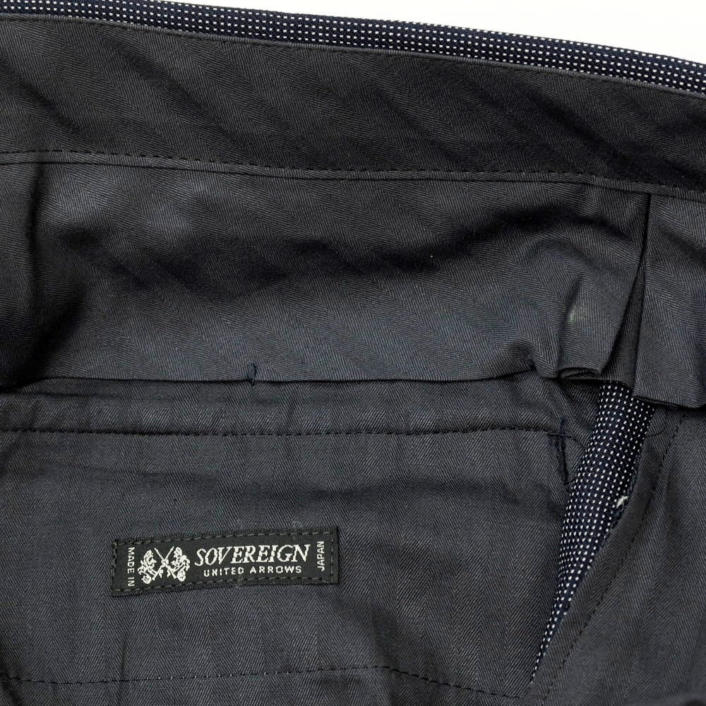 【中古】ソブリン SOVEREIGN スリーピース ウール 2つボタンスーツ ネイビー【 サイズ46 】【 状態ランクB 】【 メンズ 】 [APD]