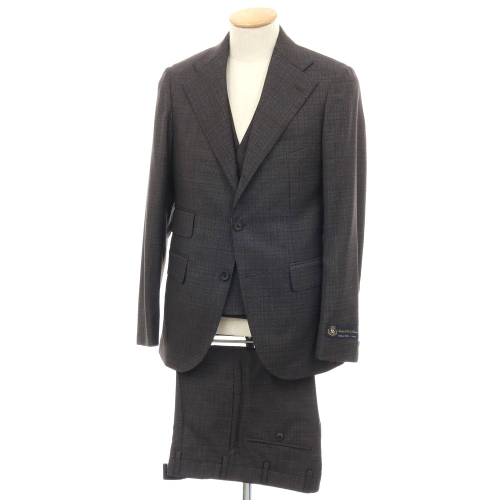 【中古】【未使用】オンリープレミオ ONLY PREMIO スリーピース ウール チェック 3つボタンスーツ グレー【サイズ37】【 状態ランクS 】【 メンズ 】