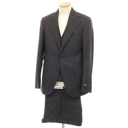 【中古】【未使用】オンリープレミオ ONLY PREMIO スリーピース ウール チェック 3つボタンスーツ グレー【サイズ37】【 状態ランクS 】【 メンズ 】