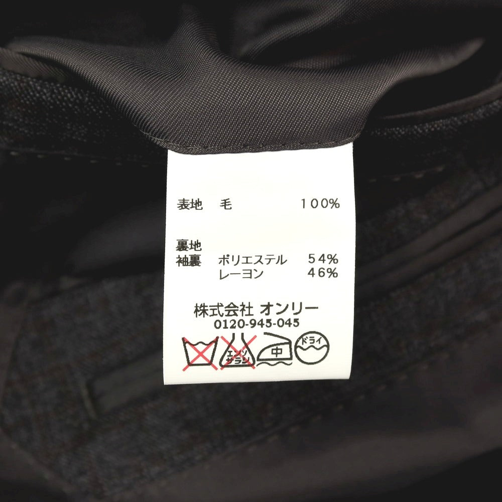 【中古】【未使用】オンリープレミオ ONLY PREMIO スリーピース ウール チェック 3つボタンスーツ グレー【サイズ37】【 状態ランクS 】【 メンズ 】