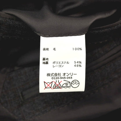 【中古】【未使用】オンリープレミオ ONLY PREMIO スリーピース ウール チェック 3つボタンスーツ グレー【サイズ37】【 状態ランクS 】【 メンズ 】