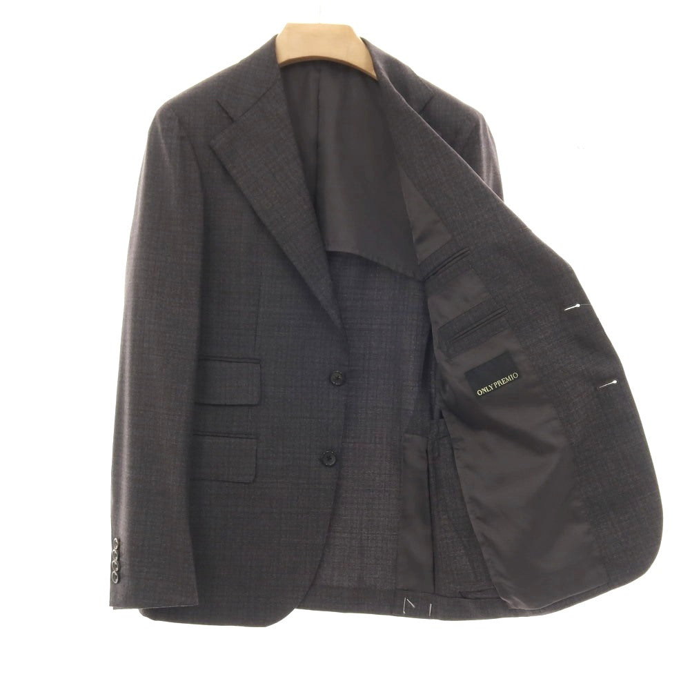 【中古】【未使用】オンリープレミオ ONLY PREMIO スリーピース ウール チェック 3つボタンスーツ グレー【サイズ37】【 状態ランクS 】【 メンズ 】