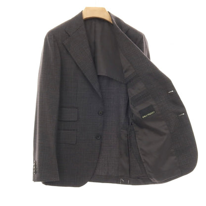 【中古】【未使用】オンリープレミオ ONLY PREMIO スリーピース ウール チェック 3つボタンスーツ グレー【サイズ37】【 状態ランクS 】【 メンズ 】
