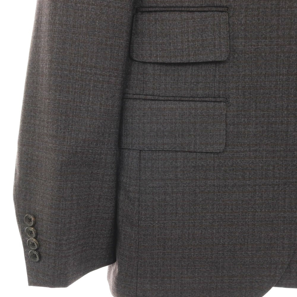 【中古】【未使用】オンリープレミオ ONLY PREMIO スリーピース ウール チェック 3つボタンスーツ グレー【サイズ37】【 状態ランクS 】【 メンズ 】