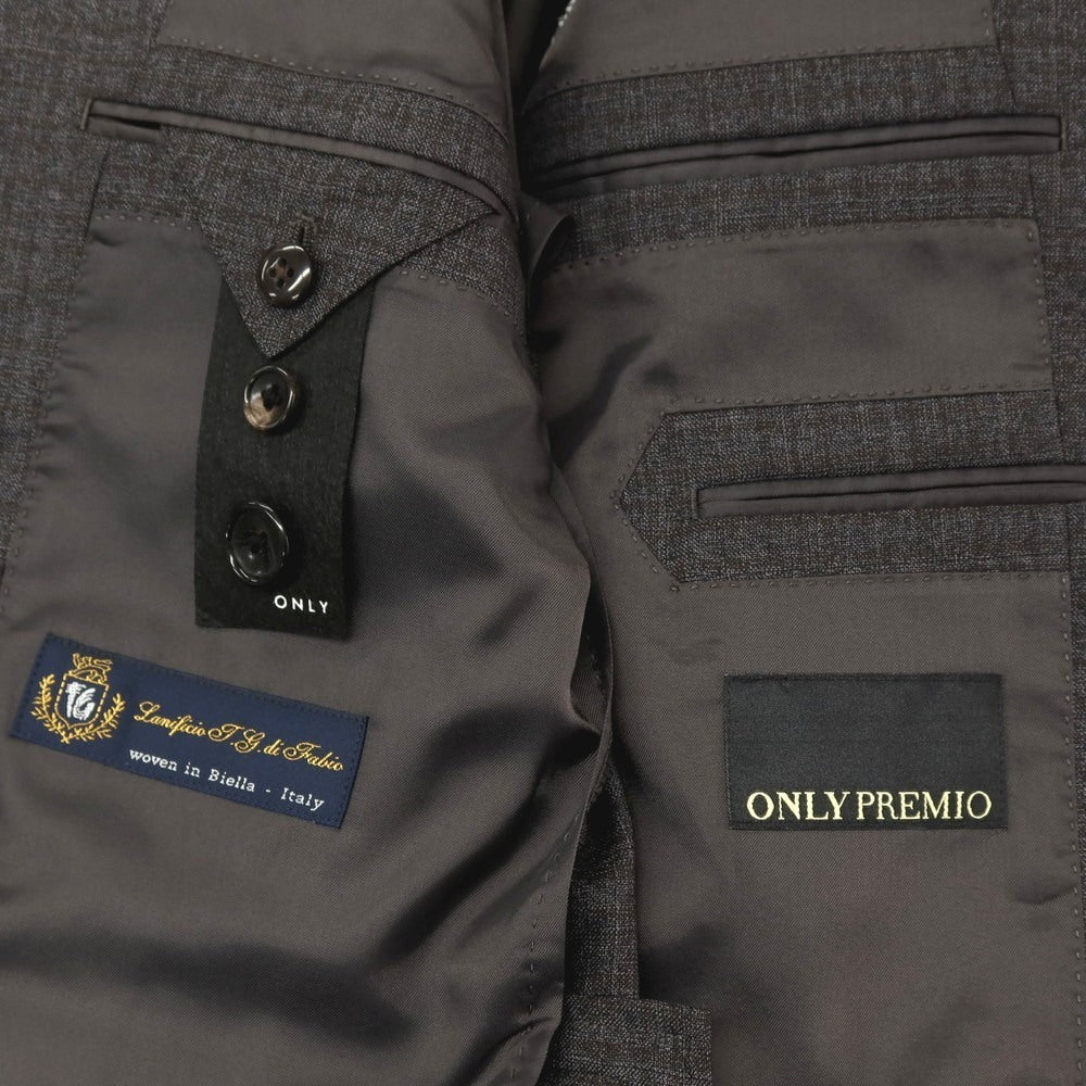 【中古】【未使用】オンリープレミオ ONLY PREMIO スリーピース ウール チェック 3つボタンスーツ グレー【サイズ37】【 状態ランクS 】【 メンズ 】