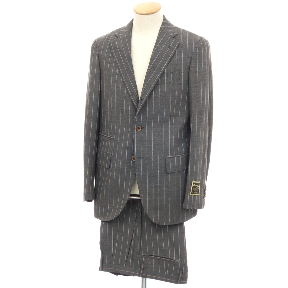 【中古】【未使用】オンリープレミオ ONLY PREMIO ウール ストライプ 3つボタンスーツ グレー【サイズ37】【 状態ランクS 】【 メンズ 】[CPD]