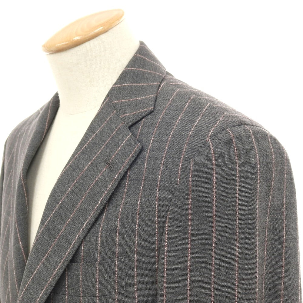 【中古】【未使用】オンリープレミオ ONLY PREMIO ウール ストライプ 3つボタンスーツ グレー【サイズ37】【 状態ランクS 】【 メンズ 】