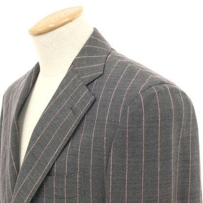 【中古】【未使用】オンリープレミオ ONLY PREMIO ウール ストライプ 3つボタンスーツ グレー【サイズ37】【 状態ランクS 】【 メンズ 】