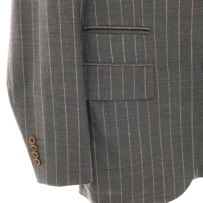 【中古】【未使用】オンリープレミオ ONLY PREMIO ウール ストライプ 3つボタンスーツ グレー【サイズ37】【 状態ランクS 】【 メンズ 】