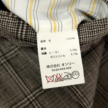 【中古】【未使用】オンリープレミオ ONLY PREMIO ウール チェック 3つボタンスーツ ブラウン【サイズ37】【 状態ランクS 】【 メンズ 】