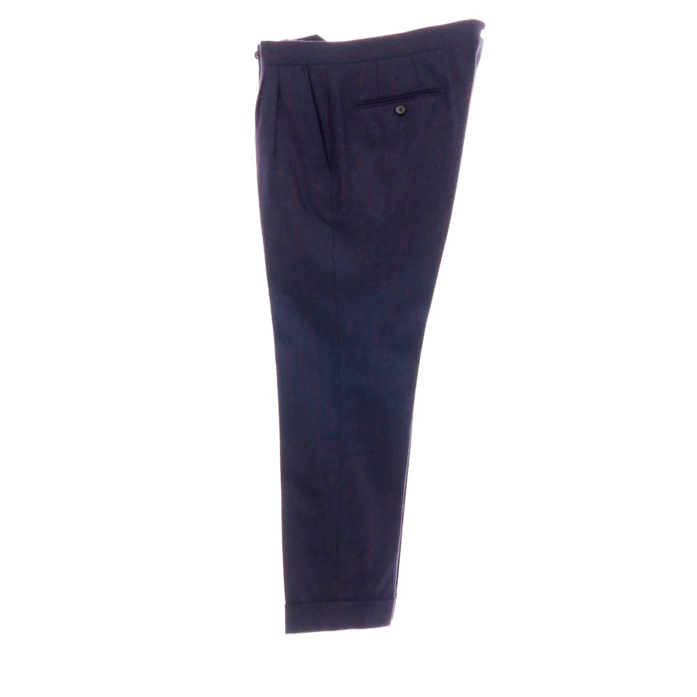 【中古】ユニバーサルランゲージ UNIVERSAL LANGUAGE ウール ストライプ スリーピース 2つボタンスーツ ネイビーxレッド【 JK48/VE44/PT76 】【 状態ランクA 】【 メンズ 】