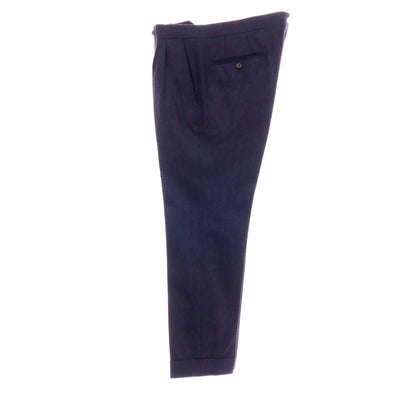 【中古】ユニバーサルランゲージ UNIVERSAL LANGUAGE ウール ストライプ スリーピース 2つボタンスーツ ネイビーxレッド【 JK48/VE44/PT76 】【 状態ランクA 】【 メンズ 】