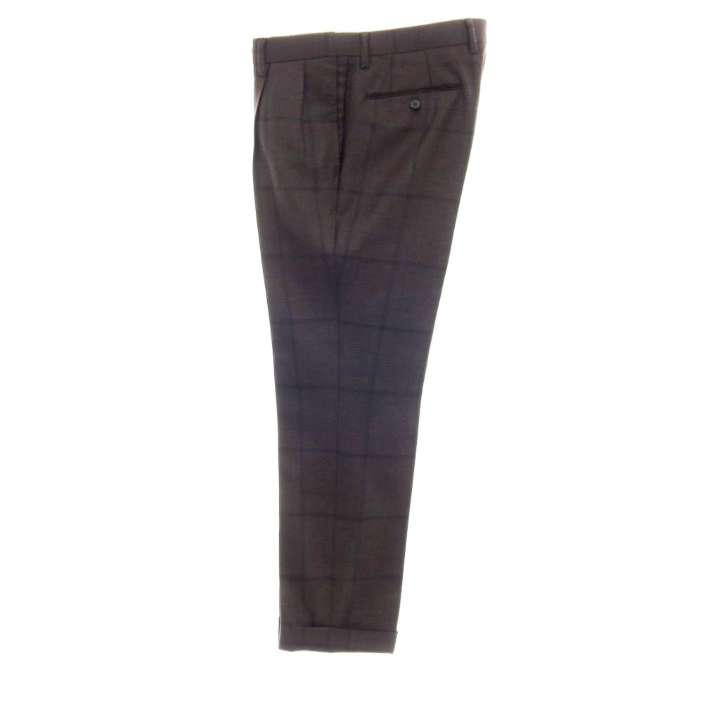 【中古】【未使用】ブリッラ ペル イル グスト Brilla per il gusto ウール チェック スリーピース 3つボタンスーツ ダークブラウンxブラック【 46 】【 状態ランクS 】【 メンズ 】