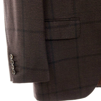 【中古】【未使用】ブリッラ ペル イル グスト Brilla per il gusto ウール チェック スリーピース 3つボタンスーツ ダークブラウンxブラック【 46 】【 状態ランクS 】【 メンズ 】