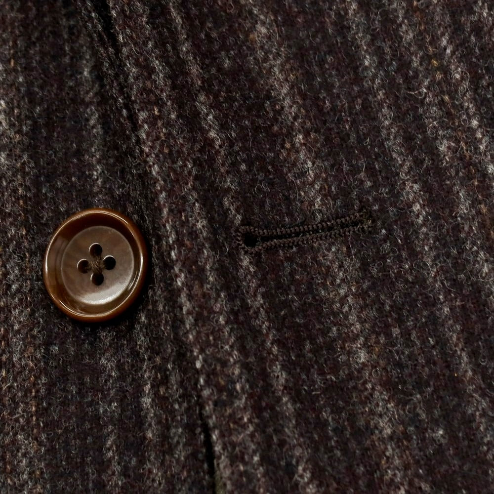 【中古】バセットウォーカー BASSETT WALKER ウール ストライプ スリーピース 2つボタンスーツ ダークブラウンxブラック【 46 】【 状態ランクC 】【 メンズ 】